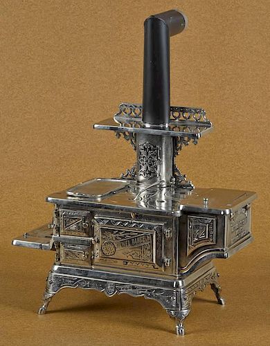 Detroit Stove Works cast iron and nickel Jewel R