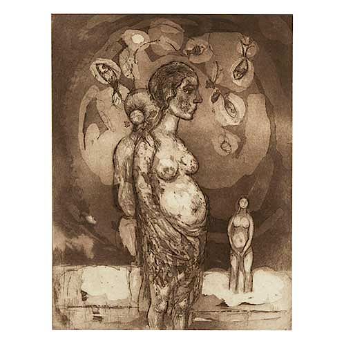 Gerardo Cantú. Desnudo de mujer. Grabado, P.T. 9/10 Firmado y fechado 2003. Enmarcado. 32 X 24 cm.