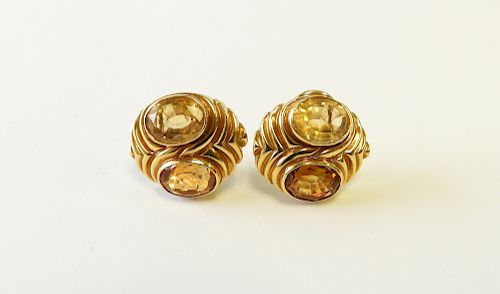 18K Yellow Gold & Citrine Earrings