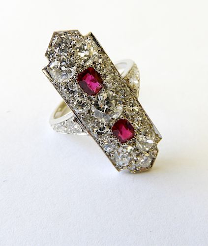 Cartier - Ruby & Diamond Cocktail Ring
