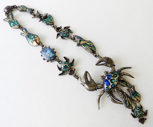 Cloisonne Enamel Sea Life Necklace