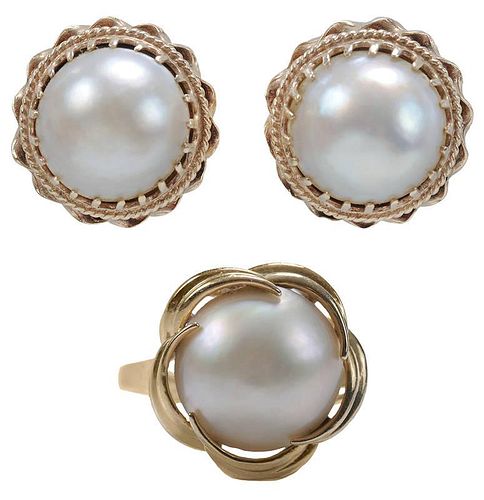 Mab&#233; Pearl Earrings and Ring