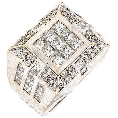A diamond 16K white gold ring.