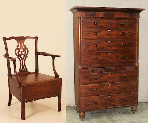 2 PC. MISC. LOT OF ENGLISH FURNITURE