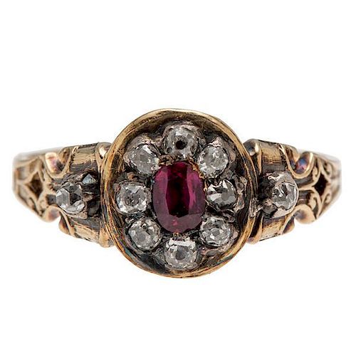 Ruby and Diamond Ring Ca 1850 