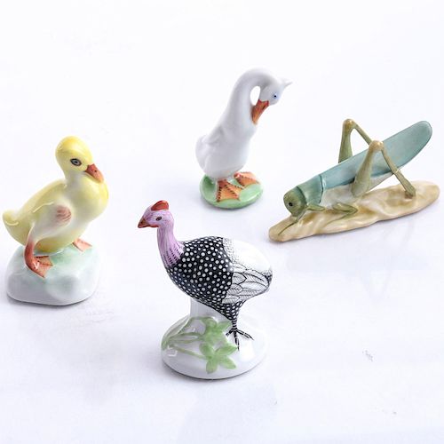 LOT OF 4 HEREND ANIMAL FIGURINES