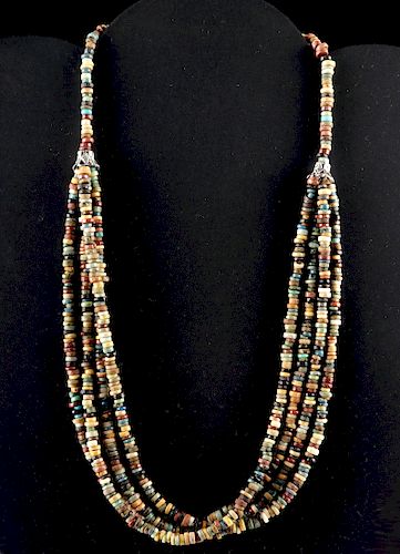 Egyptian Faience Beaded Necklace - Four Strands