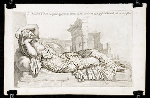 17th C. Engraving of Cleopatra by Sandrart and Collin
