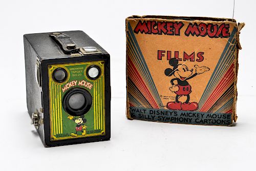 Mickey Mouse Kodak Brownie Camera & Film Reel