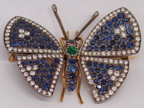 JEWELRY. Antique en Tremblant Butterfly Brooch.