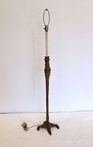 PIERRE EMMANUEL GUERIN. Brass Ostrich Leg Lamp