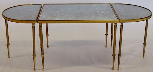 Antique Tri-Part  Gilt Mirrored Coffee Table.