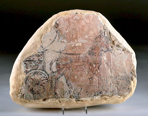 Extremely Rare Mesopotamian Polychrome Relief