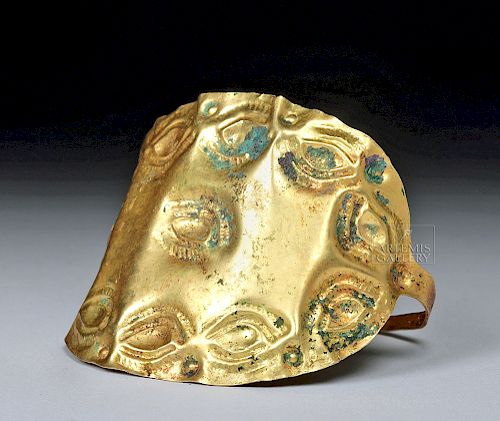 Ancient Scythian 18K Gold Bracelet w/Eye Motifs, 18.8 g