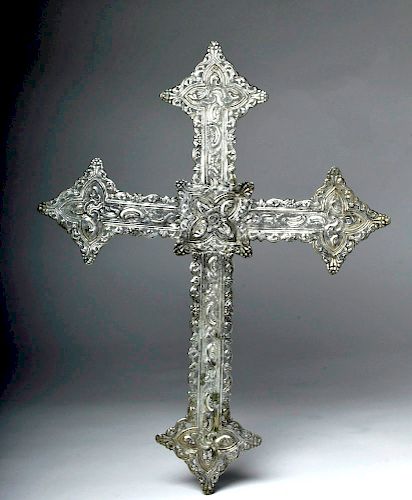Huge 18th C. Mexican Silver Cross