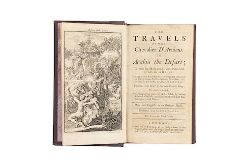 D'Arvieux, Chevalier. The Travels of the Chevalier D'Arvieux in Arabia the Defart. London: Printed for B. Baker, 1732. 5 láminas.