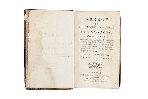 Abrégé de l'Histoire Generale des Voyages… Troisième Voyage de Cook. Paris: Chez Laporte, 1786. 4 láminas.