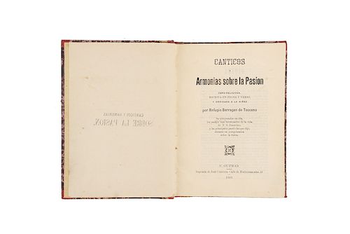 Barragán de Toscano, Refugio. Cánticos y Armonías Sobre la Pasión. C. Guzmán: Imprenta de José Contreras, 1883.