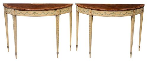 Pair George III Marquetry-Inlaid and