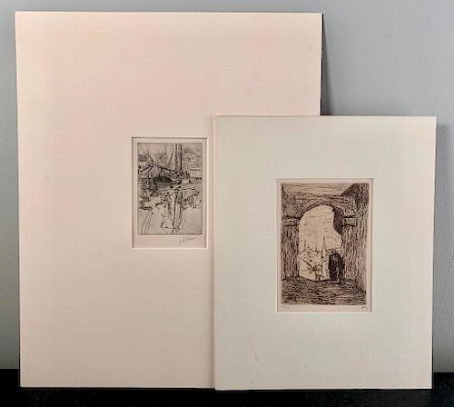 Two Etchings; Albert R. Thayer and Marius Bauer