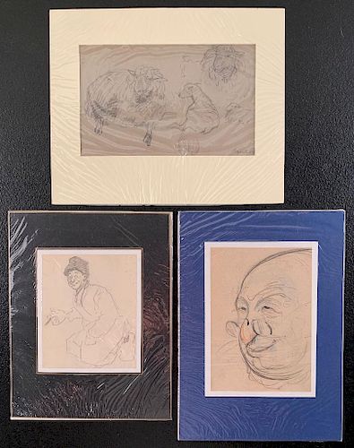 Three Early 20th Century Original Artists Sketches