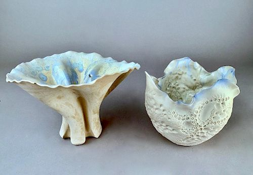 Two Debra Swanger Glazed Porcelain Pieces