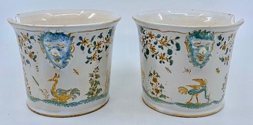 Pair of Moustiers Faience Rinsers, 1730-50