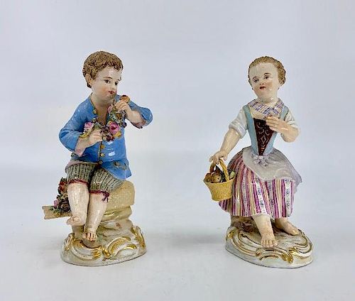 Pair of Meissen Figures Emblematic of Summer and Fall