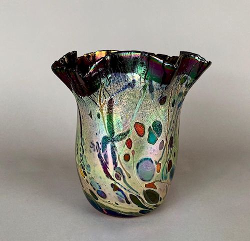 Modern Studio Glass Vase, Signed and Dated 1998