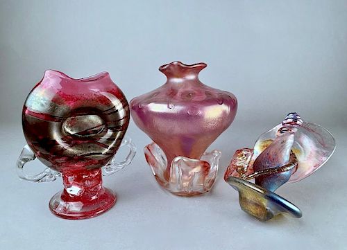 Three Modern Studio Glass Items