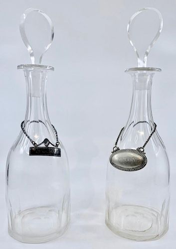A Pair of Irish or English Glass Decanters