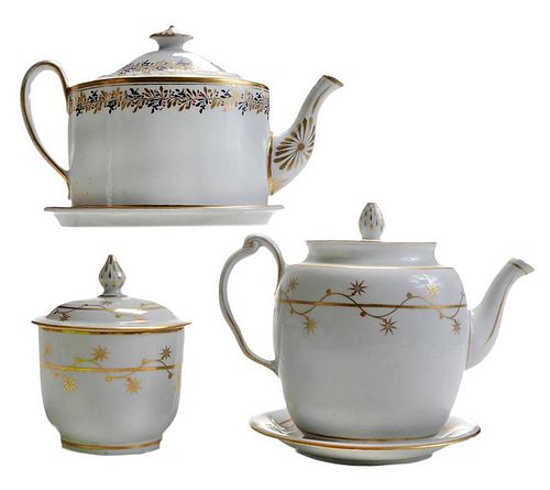 Two Newhall Porcelain Teapots,