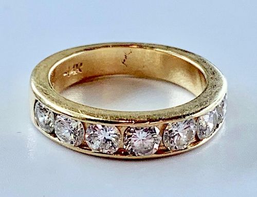 14K Gold and Diamond Channel Band
