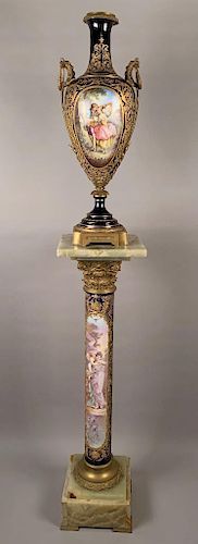 A Sevres Urn and Pedestal, 19thc.