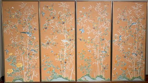 Four Gracie, NY Framed Hand Painted Wallpaper Panels