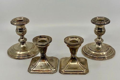 Two Pairs of Fisher Sterling Weighted Candlesticks