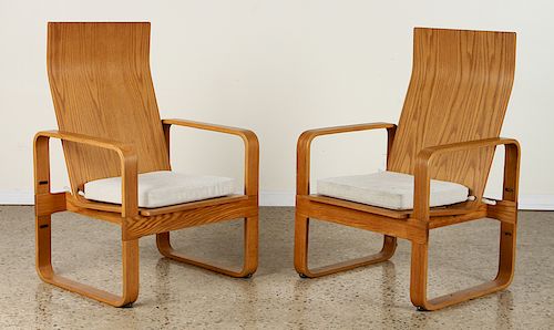 PAIR THONET BENTWOOD ARM CHAIRS 1970