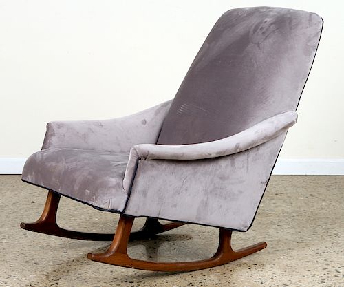 MID CENTURY MODERN UPHOLSTERED ROCKING CHAIR 1960
