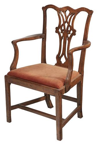 George III Mahogany Open-Arm Chair