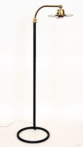 BRONZE AJUSTABLE FLOOR LAMP SNAKE FORM BASE C1950