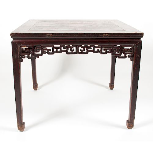 Lacquered Elmwood Square Table
