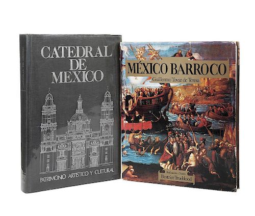 LOTE DE LIBROS: Catedral de México / México Barroco. 
México: SAHOP, 1981.  / México: Fomento Cultural, 1986. Pzs: 2.