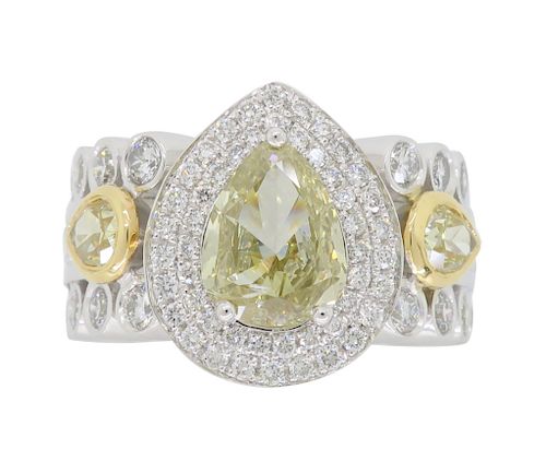 Custom Fancy Colored GIA Certified Diamond Ring