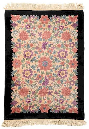 Chinese Feti Rug With Floral Field