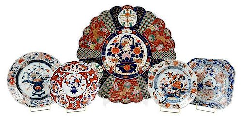 Group of Five Imari Porcelain Pieces