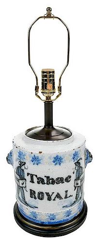 Delftware Tabac Royal Jar Converted to Lamp