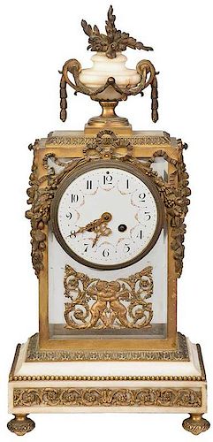 Louis XIV Style Ormolu and Marble Clock