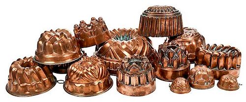 14 Copper Cooking Molds