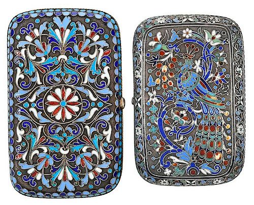 Two Russian Silver/Enameled Boxes