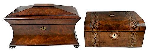 Two 19th Century Wooden Tabletop Boxes
